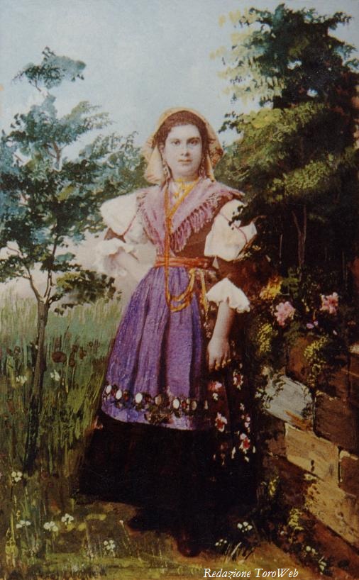 Costume di Toro, Antonio Trombetta 1890, stampa originale colorata