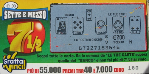 Gratta e Vinci Nuovo Sette E Mezzo: gioco e premi 