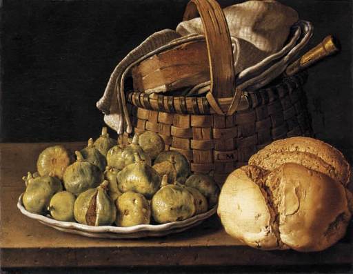 Luis Melendez Natura morta con pane e fichi
