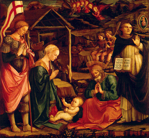 Nativit con San Giorgio e San Vincenzo Ferrer, Filippo Lippi XV secolo
